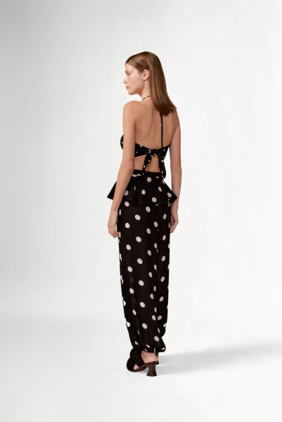 POLKA DOTS PEPLUM MAXI PANTS